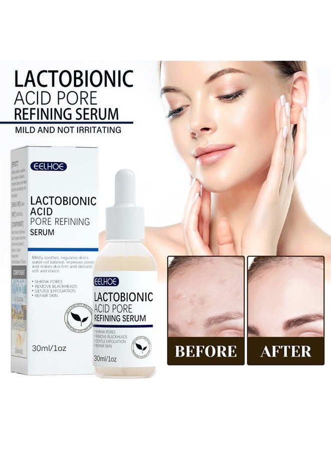 Lactobionic Acid Pore Refining Serum, Lactobionic Acid, Pores Tightening Serum, Vegan Pore Minimizer For Men And Women Regardless Of Age, 30ML