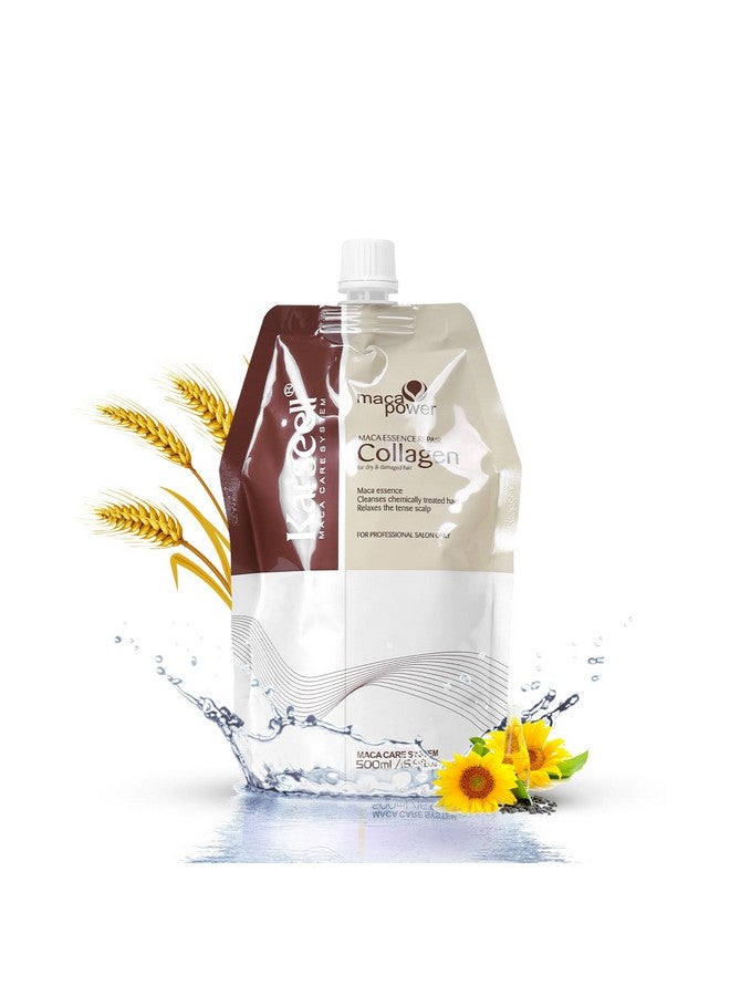 Karseell Collagen Hair Treatment 16.9 Oz 500ml Deep Repairs Conditioner Argan Oil Keratin Hair Treatment for Dry Damaged Curly Bleached & All Hair Types
