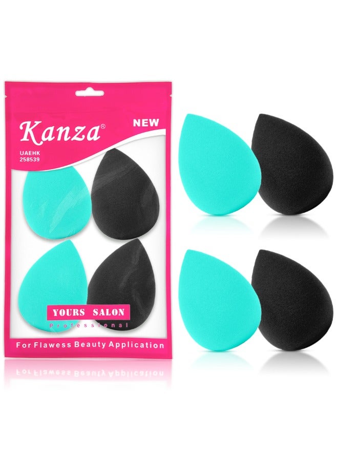 4 Pieces Makeup Sponge Blender Professional Beauty Sponge Foundation Blending Blender Flawless for Cream Powder and Liquid Makeup Puff