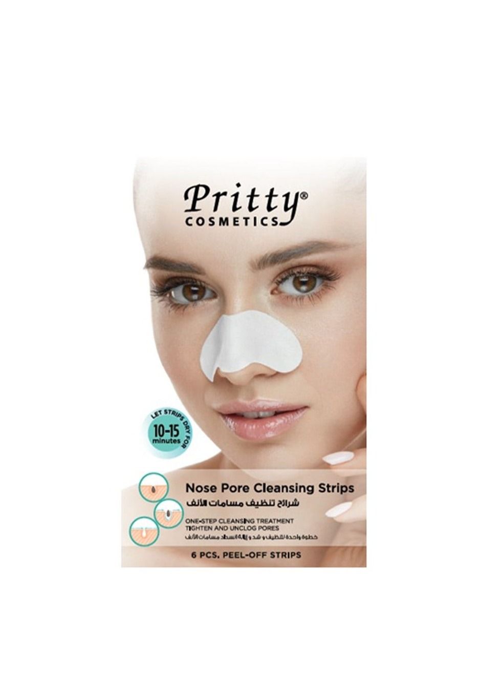 Pritty Nose Pore Cleansing Strips - Regular, 6 Strips per Pack - Deep Cleansing Blackhead Remover for Clearer Skin