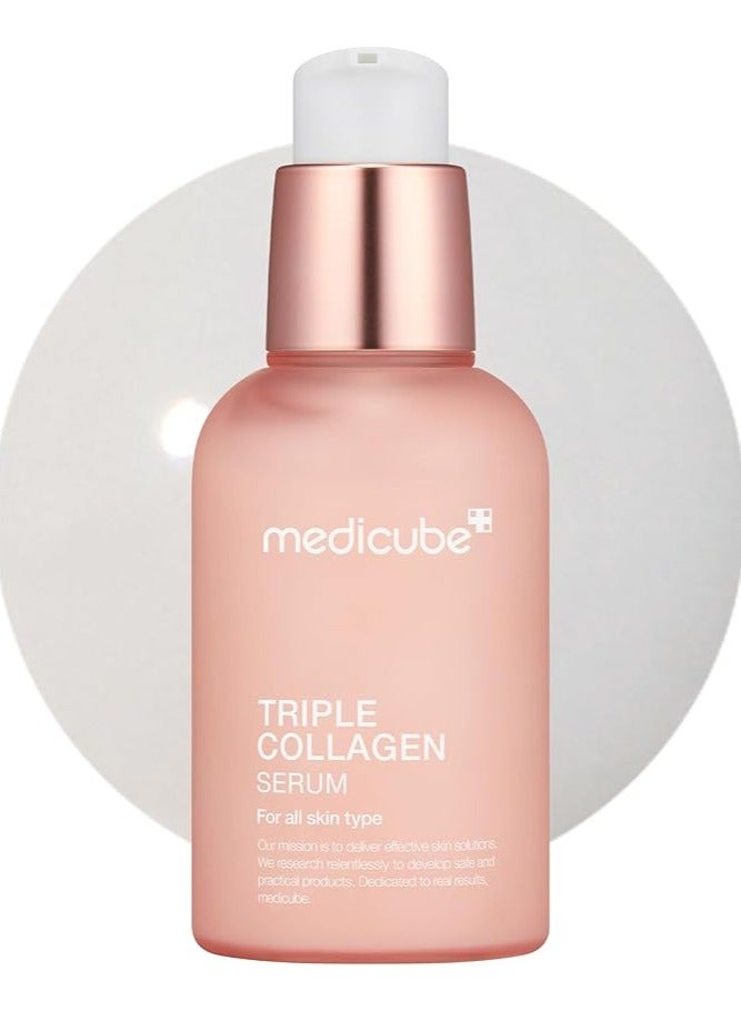 Medicube Triple Collagen Serum 1.85 fl.oz - Nourish dull skin with Triple Collagen Complex - A lightweight serum with Niacinamide and Hyaluronic Acid - Korean Skincare