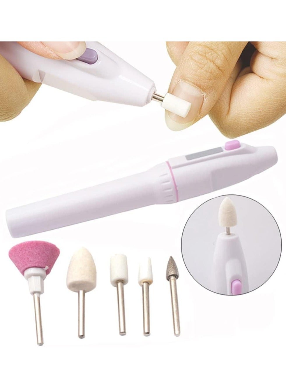 ORiTi Electric Nail File,  5-in-1 Electric Manicure Set Grinder Grooming Kit Includes Callus Remover Set
