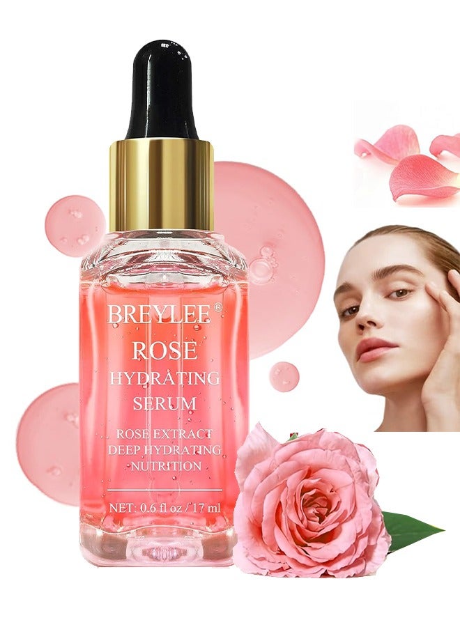 Rose Hydrating Serum , Hydrating Serum Moisturizing Serum Face Serum Hydrating with Hyaluronic Acid Alcohol Free Facial Serum for Skin Care(17ml)