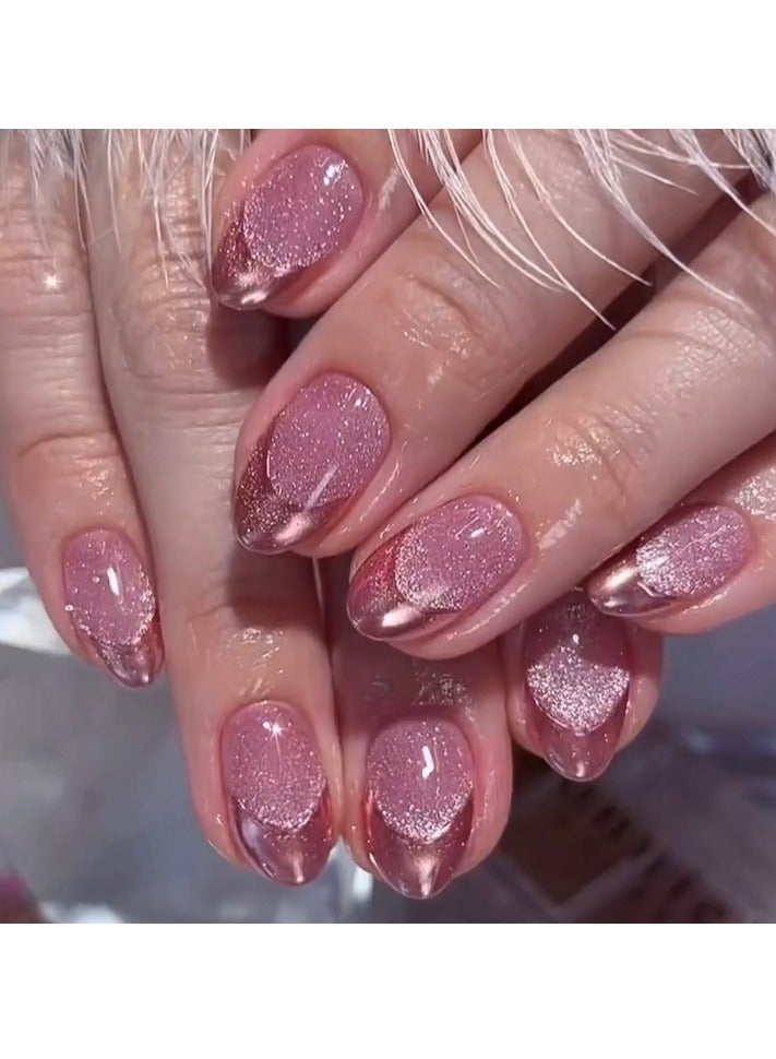 24 Piece Press On Nail,Fashionable And Elegant,Manicure Wearable Fake Nail Stickers Removable Finished Nail Accessories,Fake Acrylic Nails With Kit.