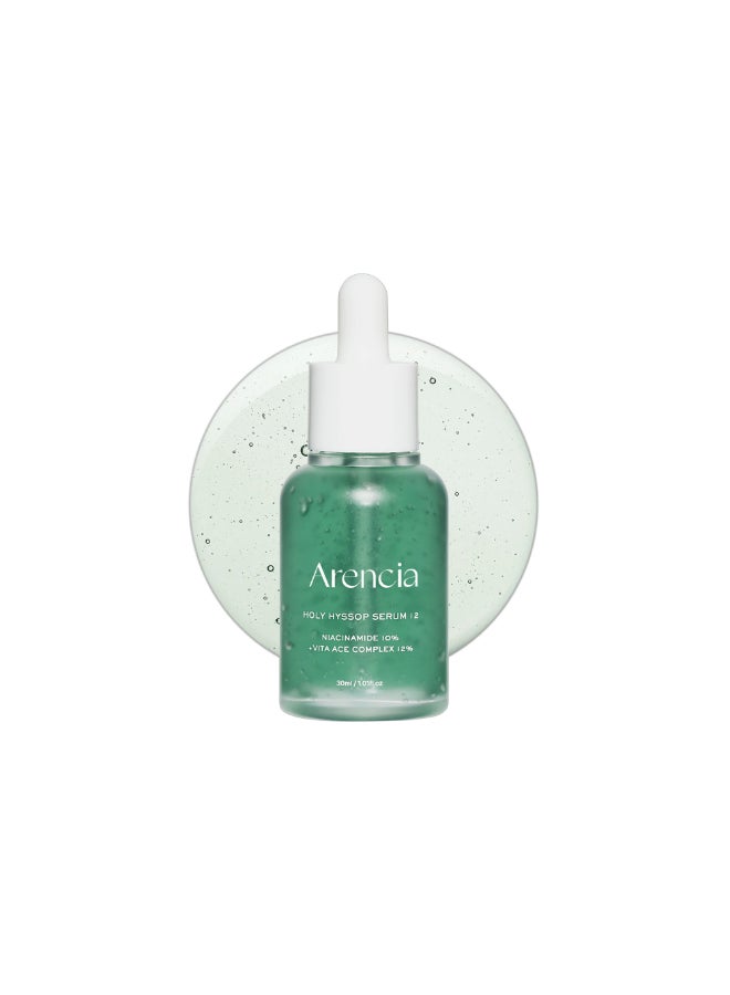 Hyssop Glow Serum, 10% Niacinamide, 12% Vitamin A,C,E - Hydrating, Moisturizing, Anti-Aging Serum for Korean Glass Skin