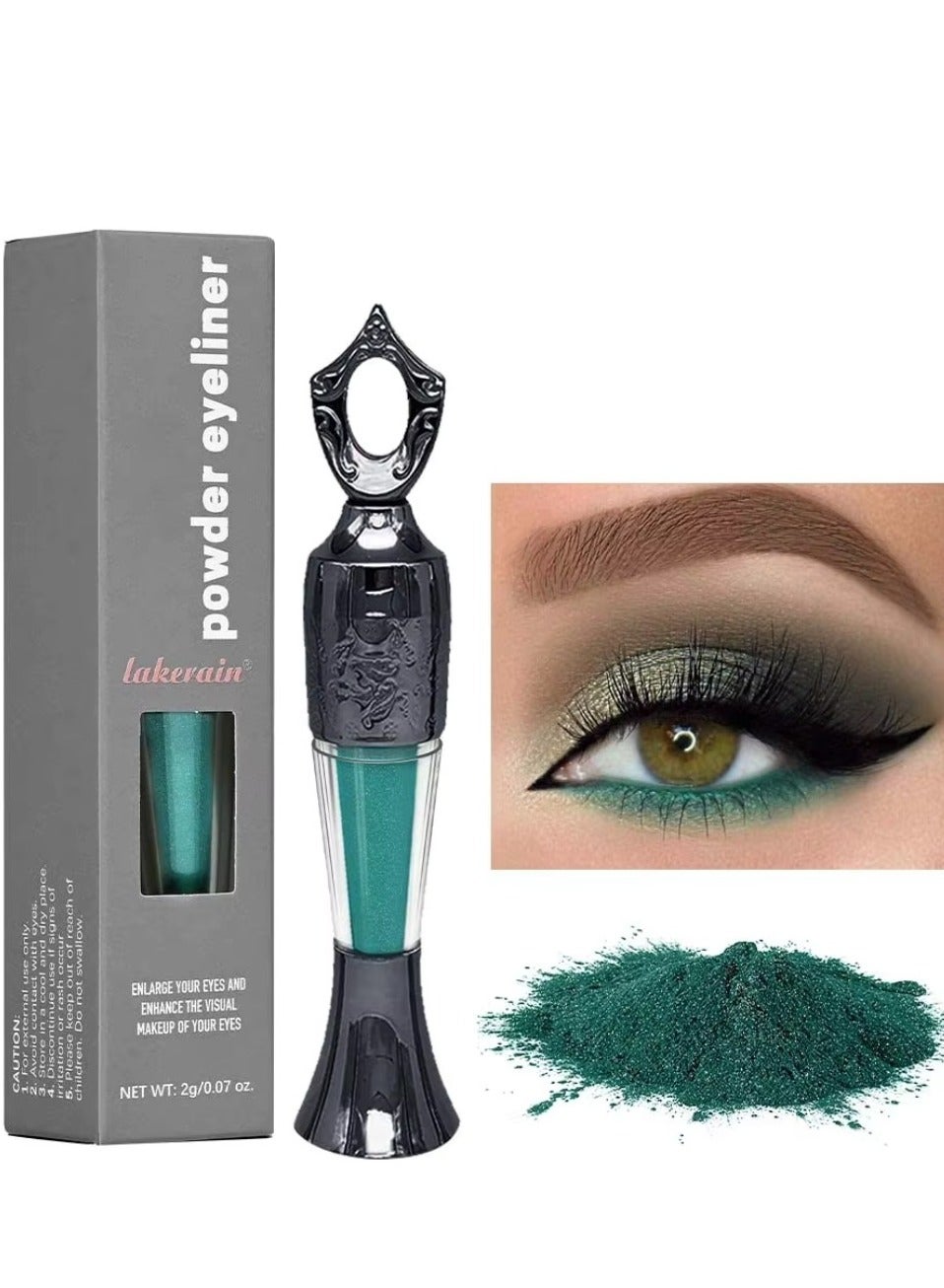 Powder Eyeliner 100% Natural Plant Formula Powder Eyeliner Easily Removed Eye Makeup Natural Eyeliner Last for All Day Long Lasting Dry Powder Eyeliner Green 04