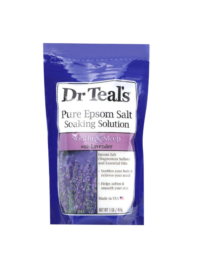 Soothe & Sleep Pure Epsom Salt Soaking Solution With Lavender 450 g