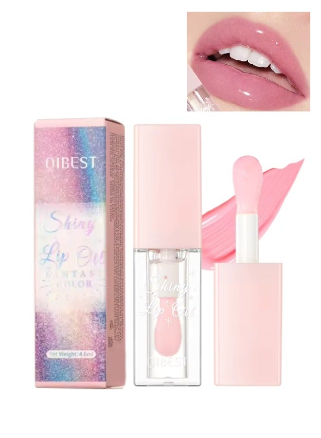 Shiny Lip Oil Lip Gloss Moisturizing Hydrating Nourishing Long Lasting Smooth Shiny Lip Gloss Lip Oil Color Changing Pearlized Lip Oil with Big Brush Head Shiny Lip Oil 06