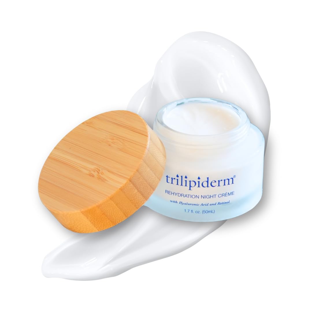 Trilipiderm Rehydration Night CrÃ¨me W/Hyaluronic Acid, Vitamins A, C, E & Medyssinnian Lipid, Anti Aging Facial Night Cream Moisturizer for Face & Neck, Anti Wrinkle Cream for Men & Women, 1.7 Fl Oz