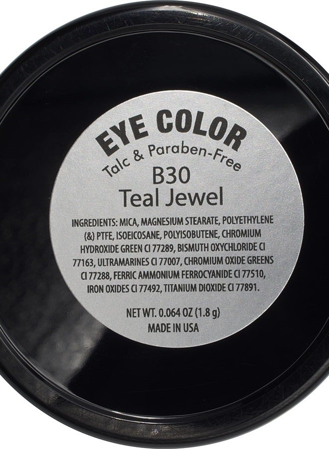 ª Teal Jewel Shimmering Green Emerald Forest Pressed Powder Single Vegan Eyeshadow; Talc, Paraben & Cruelty Free