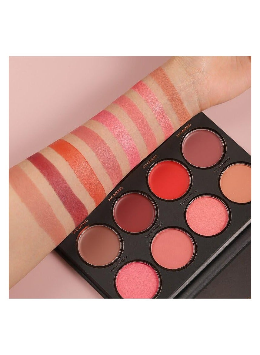 Langmanni 8-Color Blush and Highlighter Palette: Naturally Illuminating Your Skin Tone with Long-Lasting Radiance!