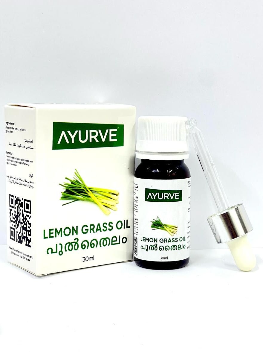 Lemongrass Essential Oil 30ml – 100% Pure & Natural – Aromatherapy, Skin & Hair Care, Insect Repellent