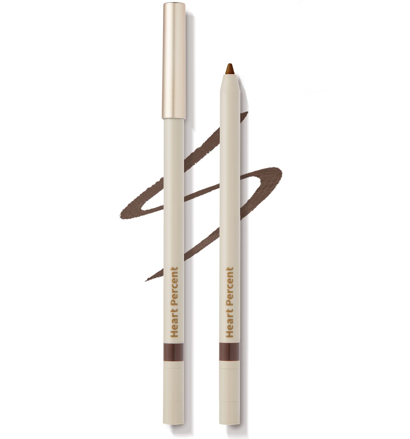 Heart Percent Dote On Mood Gel Eyeliner Pencil â€“ Long-Lasting Waterproof Smudge Proof Smooth Retractable, Aegyo Sal Makeup, Under Eye Highlighter with Built-In Sharpener, #02. Natural Brown