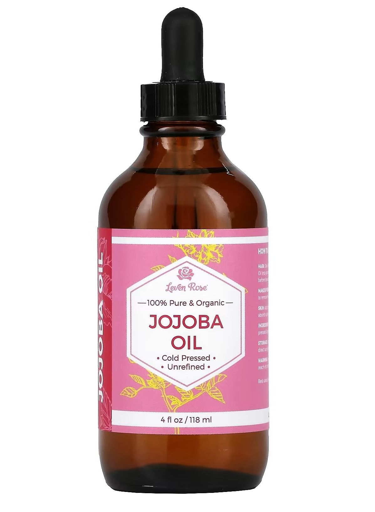 Pure and Organic Jojoba Hair Oil 4 oz 118 ml