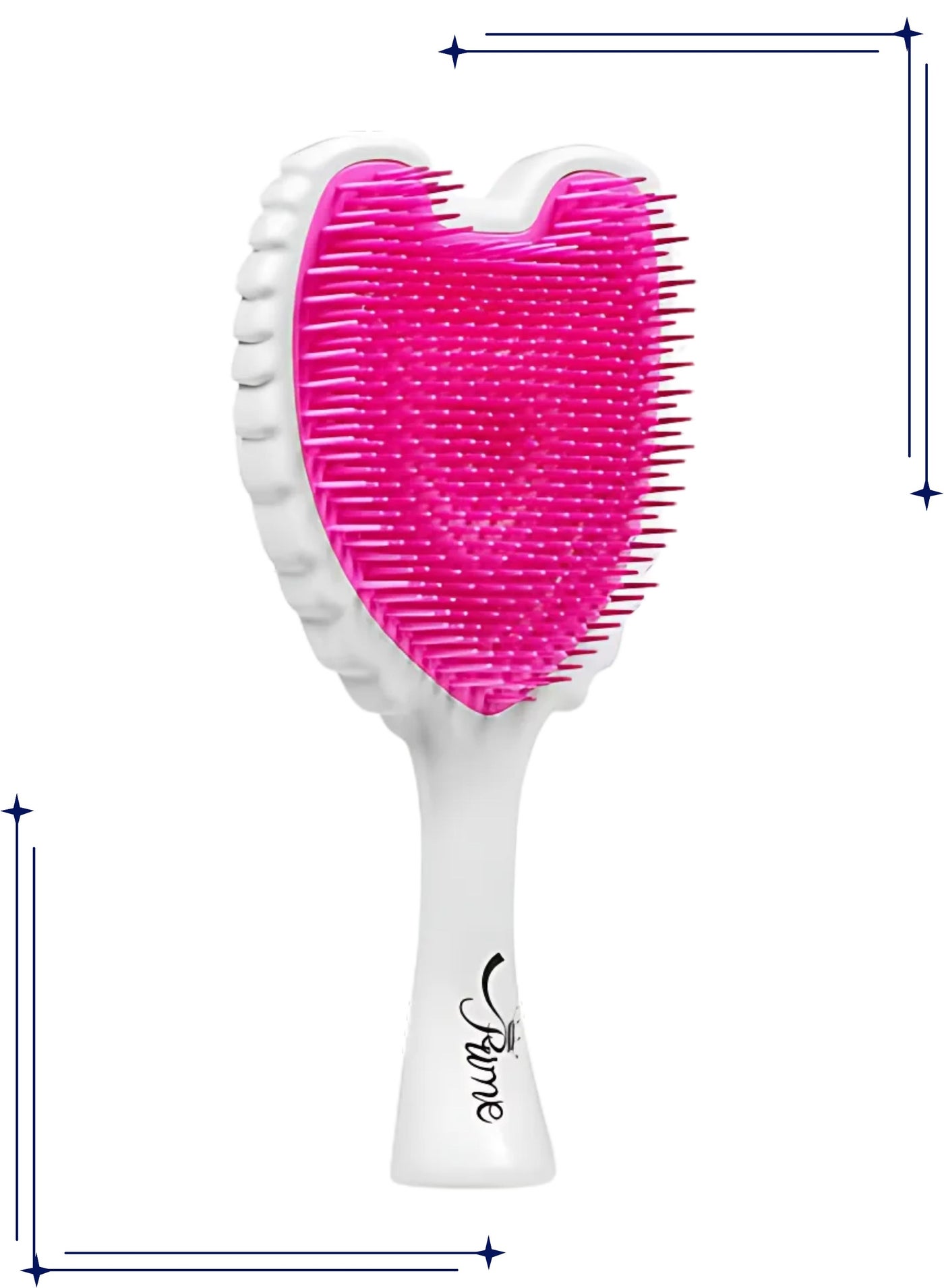 Hair Brush Wet Tangle Detangler Hairbrush comb for women-Gloss White Pink Bristles