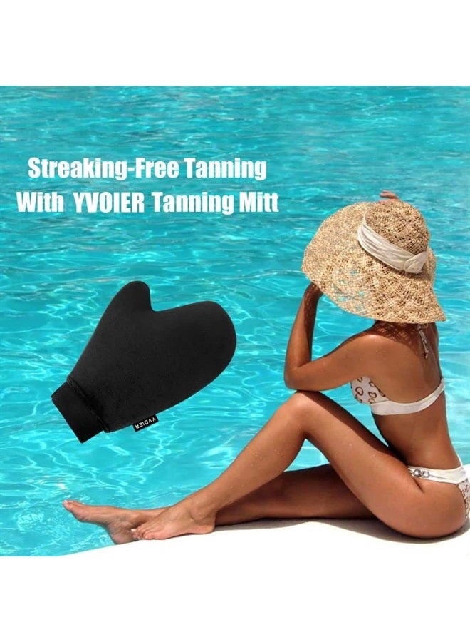 Yvoier Self Tanning Elastic Wrist Mitt Applicator Tanning Glove Self Tan Mitt Applicator Self Tanner Glove Sunless Tanning Mitt