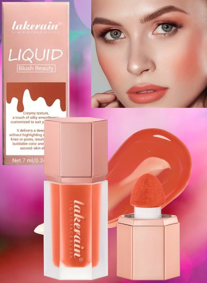Liquid Face Blush Liquid Matte Finish Blusher for Multiuse Long Lasting Face Beauty Makeup Liquid Tinted Blush Cheeks Eyeshadow and Lipstick Long Wearing Moisturizing Blusher 04