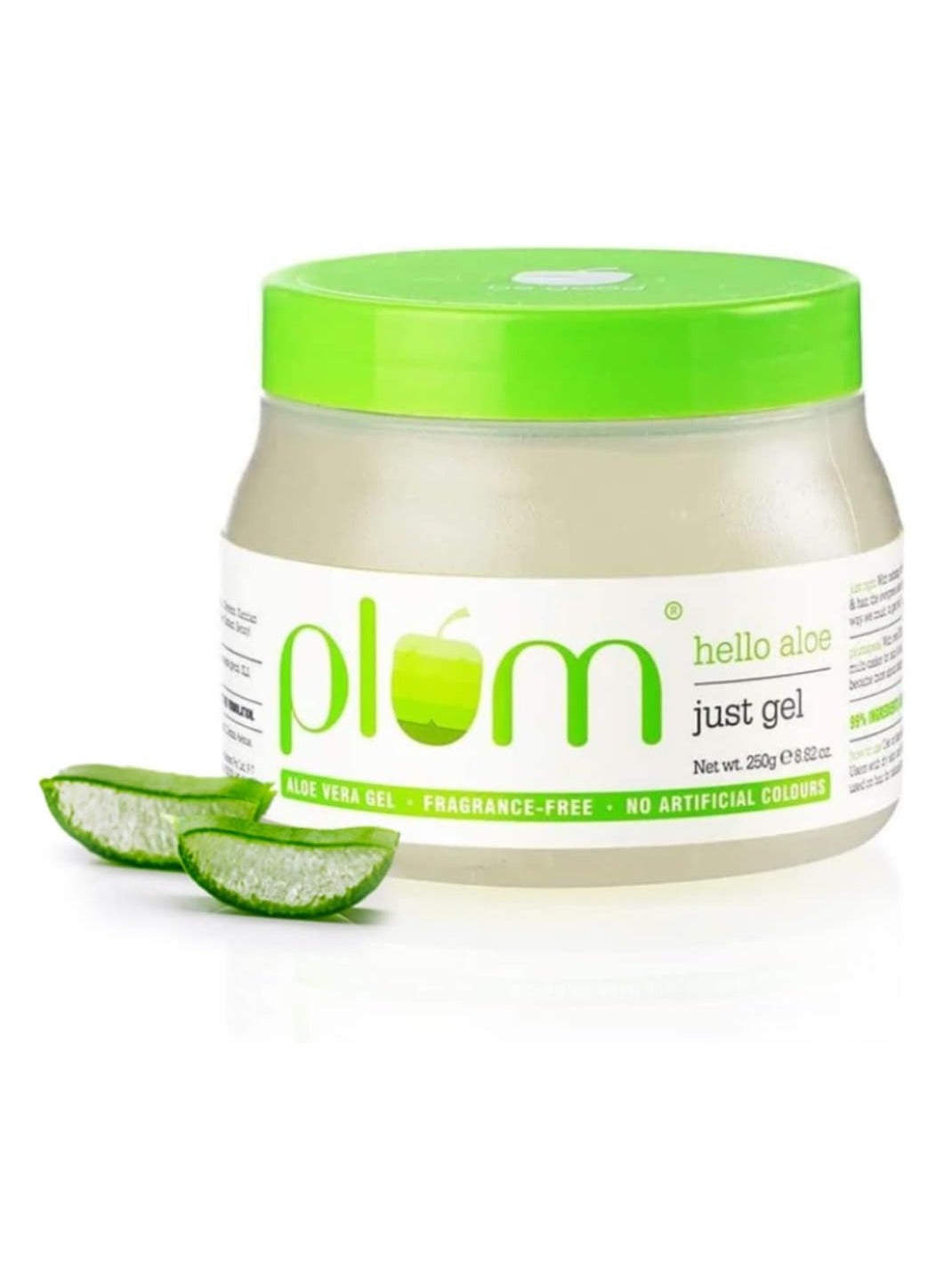 Plum Aloe Vera Gel Hello Just Gel For All Skin & Hair Types Multi-purpose Aloe Vera gel 100% Vegan 100% Fragrance Free, 250 gm