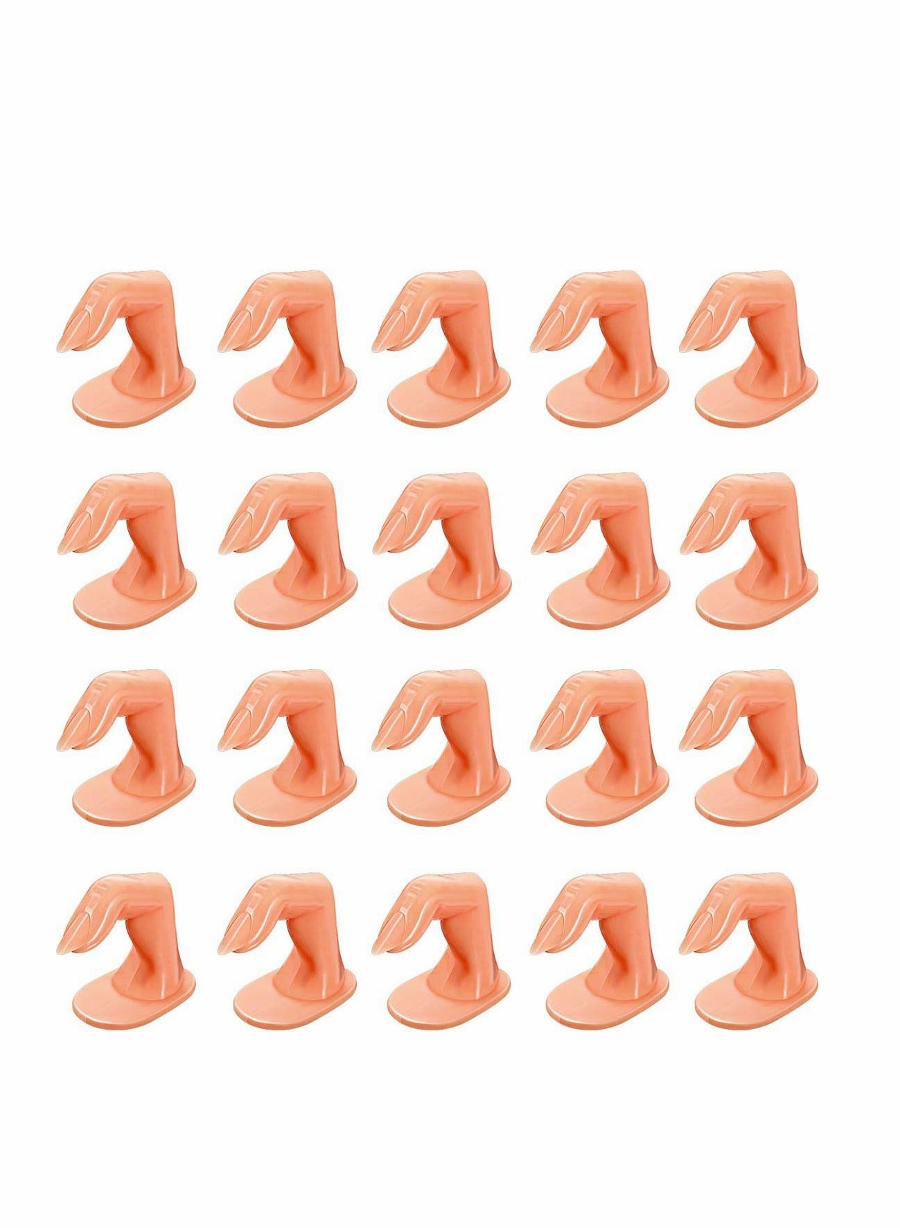 Practice Fingers Decoration, Practice Manicure Fingers Training Fingers with False Nails Training Fingers for Acrylic Gel Nail Art Hand Nail Art Training Display Decoration, 20 Pcs