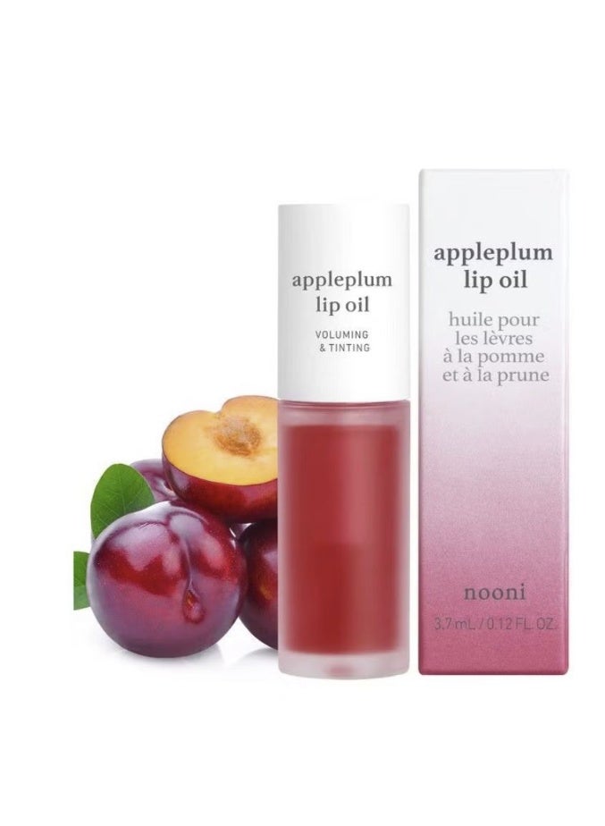 Korean Vegan Lip Oil Tint- Appleplum | Lip Stain, Long-Lasting, Moisturizing, Plumping, Revitalizing for Dry Lips, Waterproof, No Peel Off, 0.12 Fl Oz