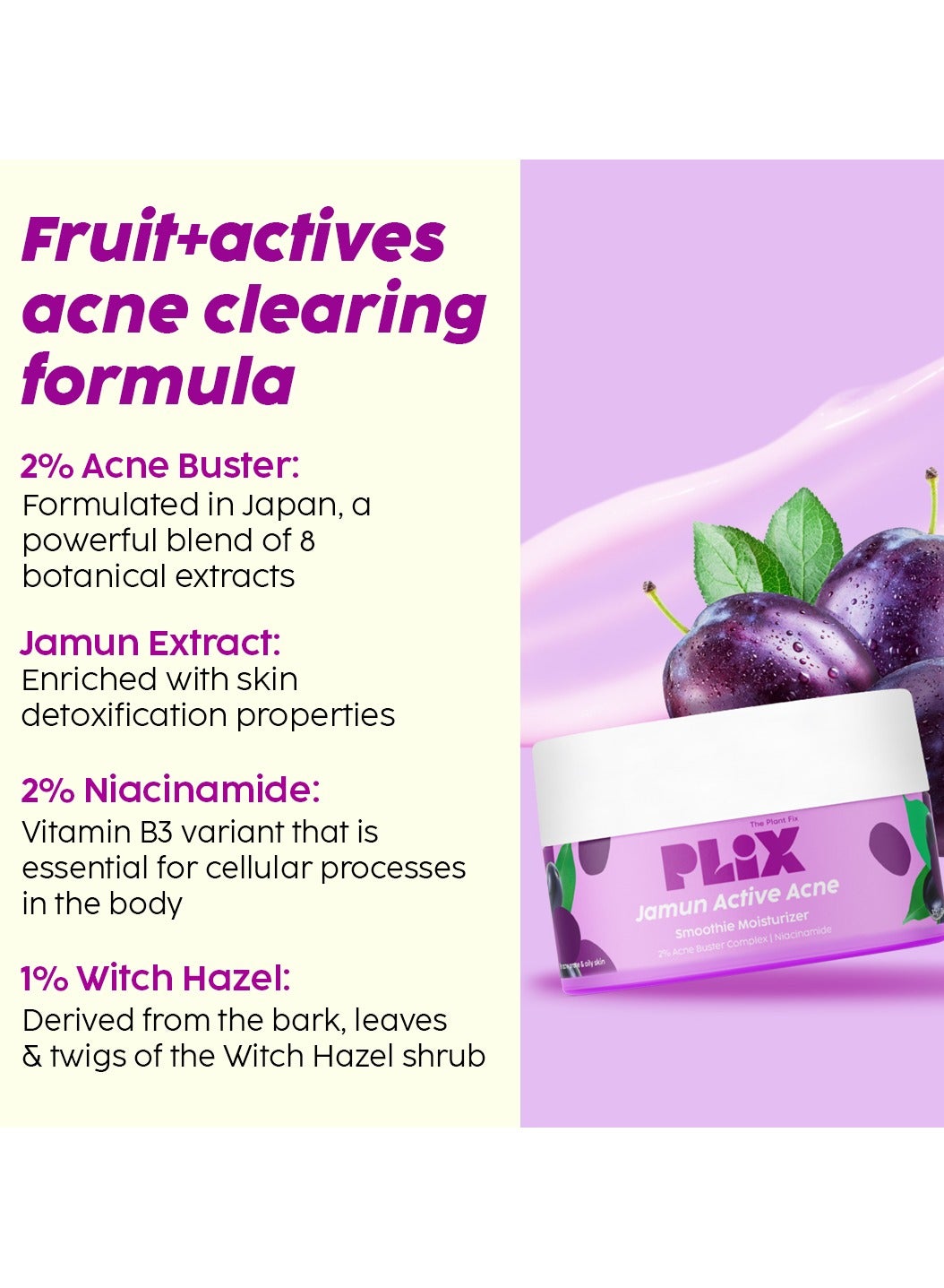 Jamun Face Wash With Smoothie Moisturizer Combo Detoxifies Skin, Reduces Active Acne, Fades Blemishes For All Skin Types - image 5