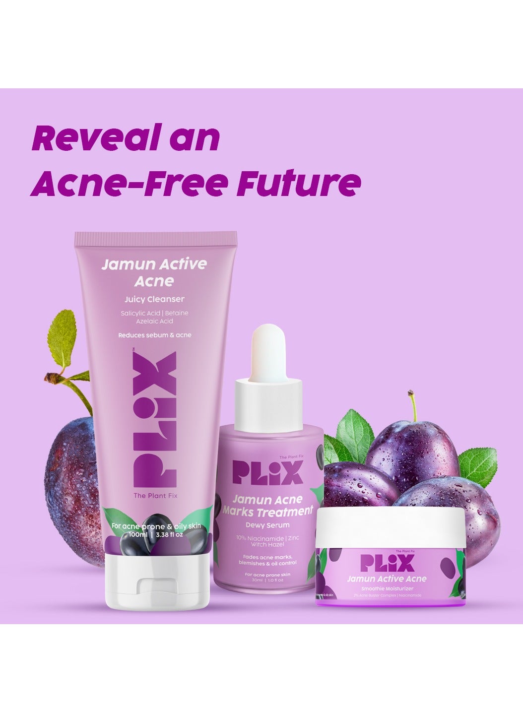 Jamun Face Wash With Smoothie Moisturizer Combo Detoxifies Skin, Reduces Active Acne, Fades Blemishes For All Skin Types - image 7