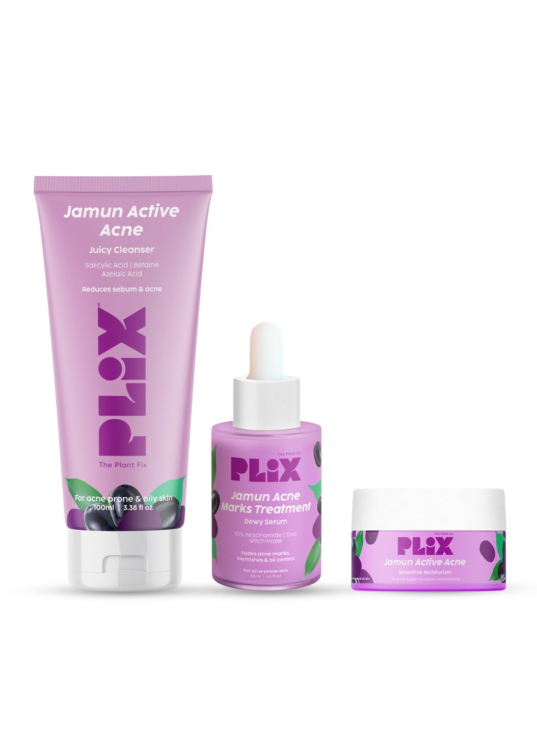 Jamun Face Wash With Smoothie Moisturizer Combo Detoxifies Skin, Reduces Active Acne, Fades Blemishes For All Skin Types