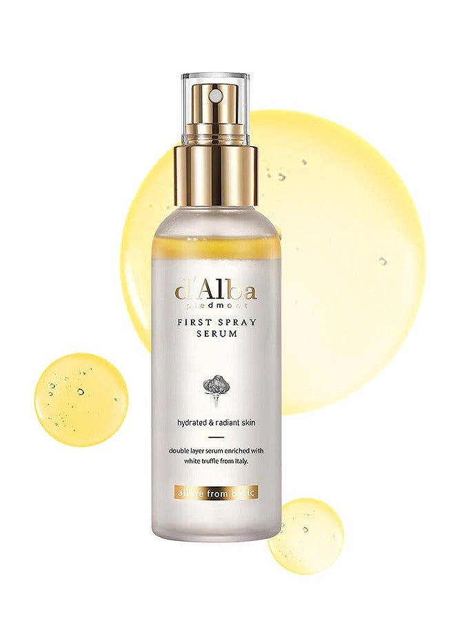 d'alba Piedmont Italian White Truffle First Spray Serum (Vegan), glowy hydrating serum face mist, dalbamist, Pack Of 1, 3.38 fl oz