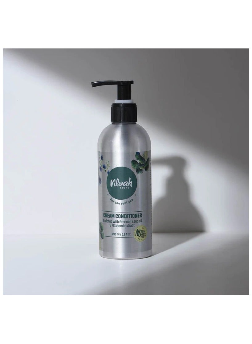 Hair Cream Conditioner For Dry And Frizzy Hair - 200ml | Prevents Breakage And Split Ends | with Tucuma Butter, Broccoli Oil, Jasmine Extract - 6.8 Fl Oz