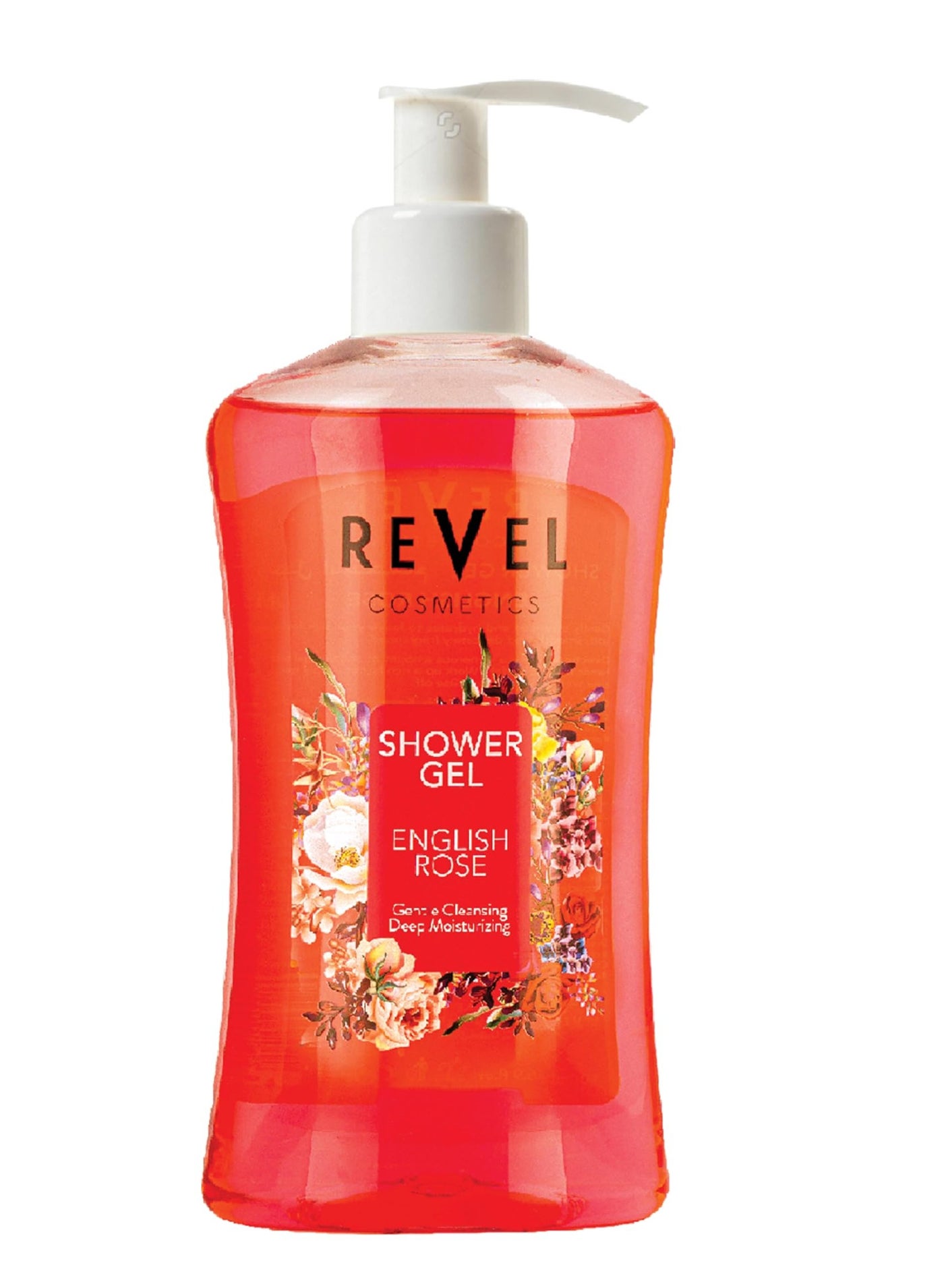 Revel English Rose Shower Gel 1000ml Red, Gentle Cleansing, Deep Moisturizing, Daily Use, Moisturising Body Wash, For Men & Women, Bath & Body, For All Skin Types