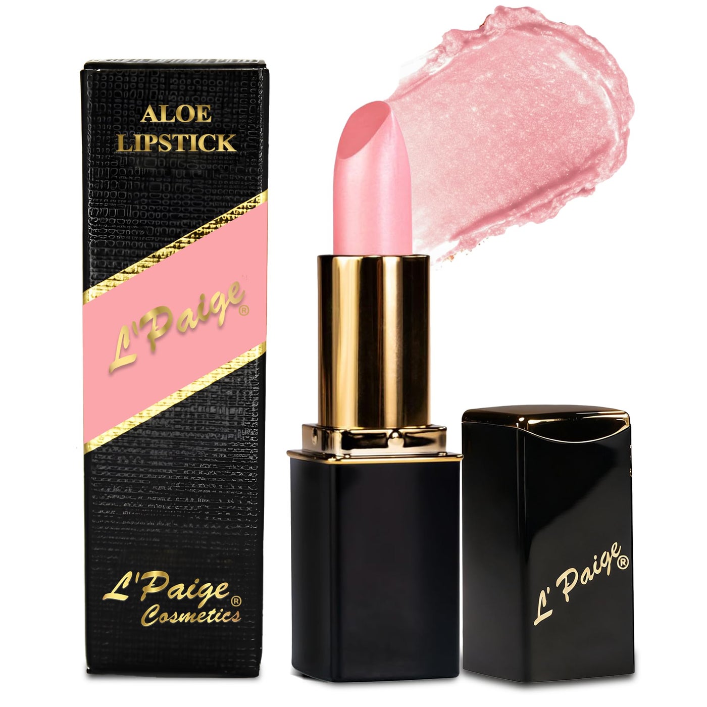 L'Paige Designer Lipstick â€“ Cool-Toned Pink with Iridescent Shimmer â€“ Aloe Vera-Based, Long-Lasting & Moisturizing Formula for a Smooth, Luxurious Feel â€“ Shade L44 Shimmery Ice Lipstick