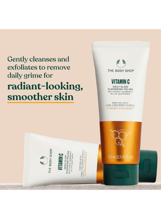 Vitamin C Daily Glow Cleansing Polish – Exfoliating Face Cleanser with Jojoba Microbeads & Volcanic Glass Perlite | Gently Removes Dead Skin Cells, Reveals Radiance, Smooths & Softens Skin | Infused with Camu Camu Berry Extract, 100 ml - image 4