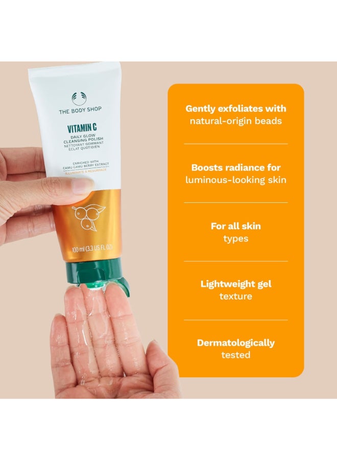Vitamin C Daily Glow Cleansing Polish – Exfoliating Face Cleanser with Jojoba Microbeads & Volcanic Glass Perlite | Gently Removes Dead Skin Cells, Reveals Radiance, Smooths & Softens Skin | Infused with Camu Camu Berry Extract, 100 ml - image 7
