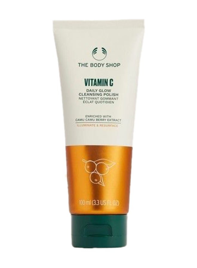 Vitamin C Daily Glow Cleansing Polish – Exfoliating Face Cleanser with Jojoba Microbeads & Volcanic Glass Perlite | Gently Removes Dead Skin Cells, Reveals Radiance, Smooths & Softens Skin | Infused with Camu Camu Berry Extract, 100 ml