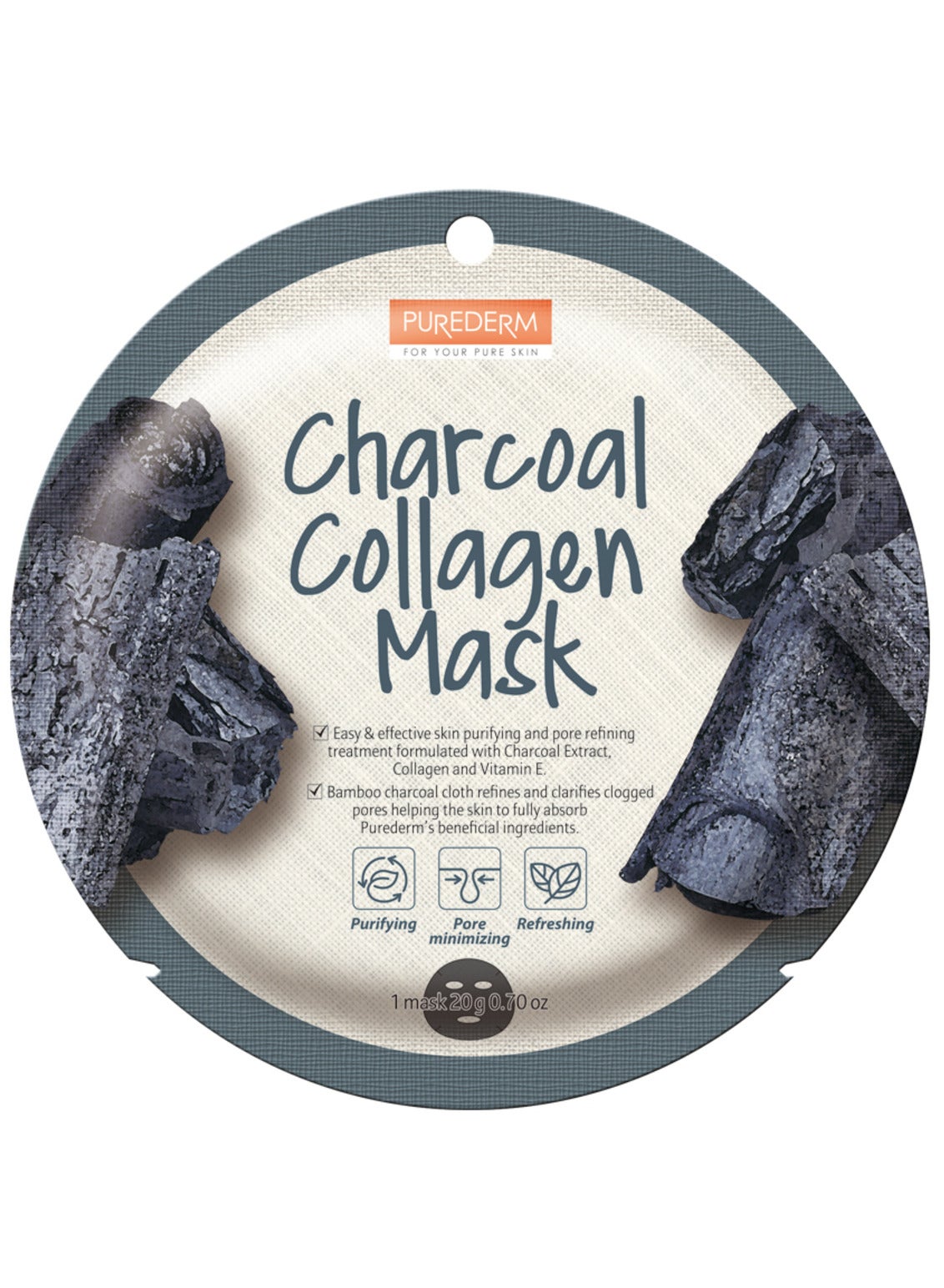 PUREDERM Charcoal Collagen Mask