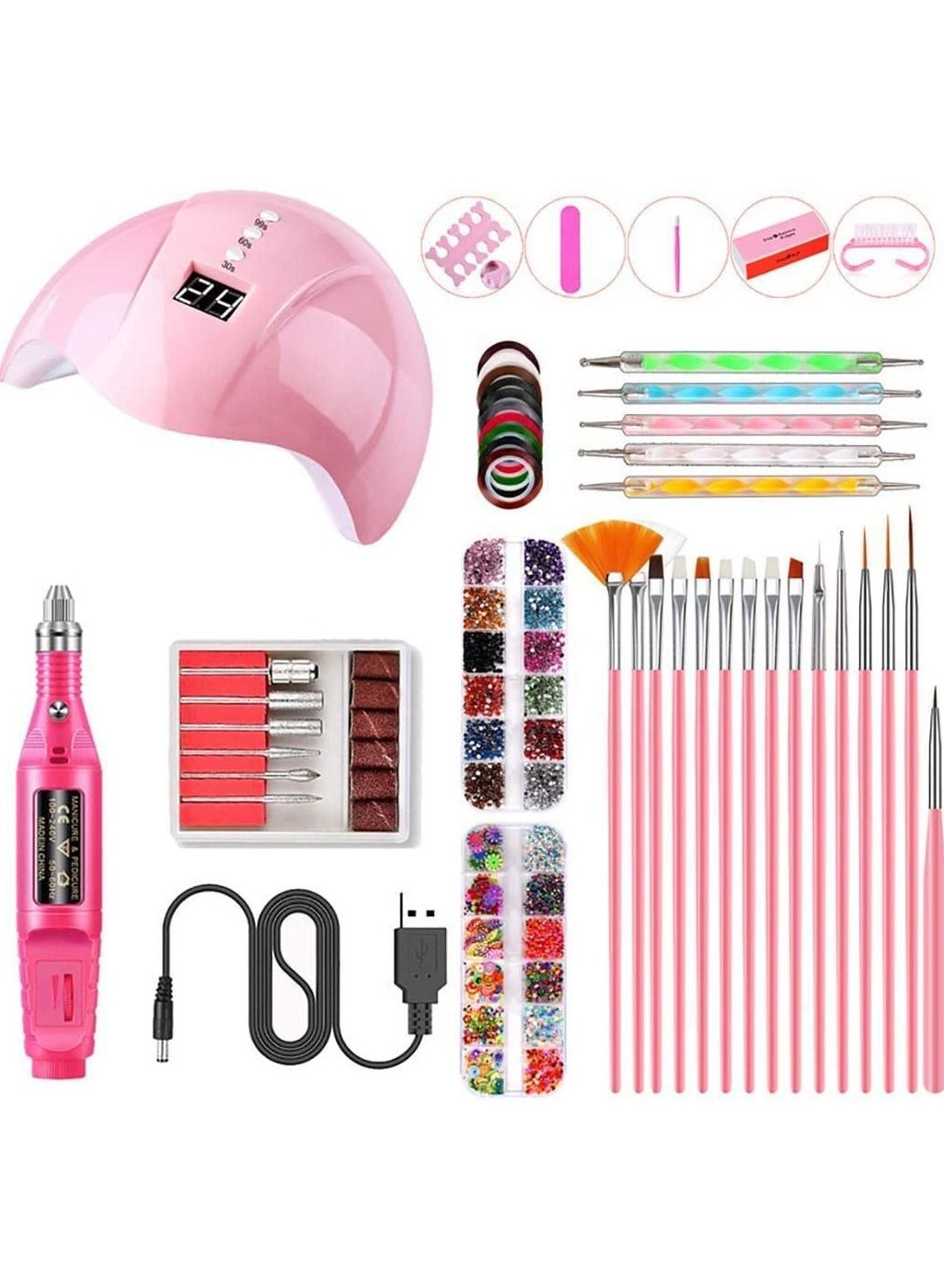 Portable UV Lamp LED Dry Nail Kit Manicure EU