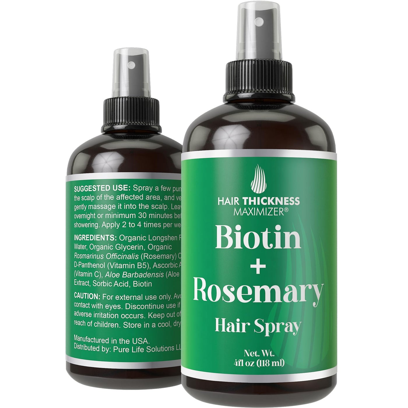 Biotin + Rosemary Oil Spray For Hair Growth. Vegan Leave In Conditioner For Women, Men. Strengthens & Hydrates Thinning, Dry Hair for a Healthier-Looking Scalp