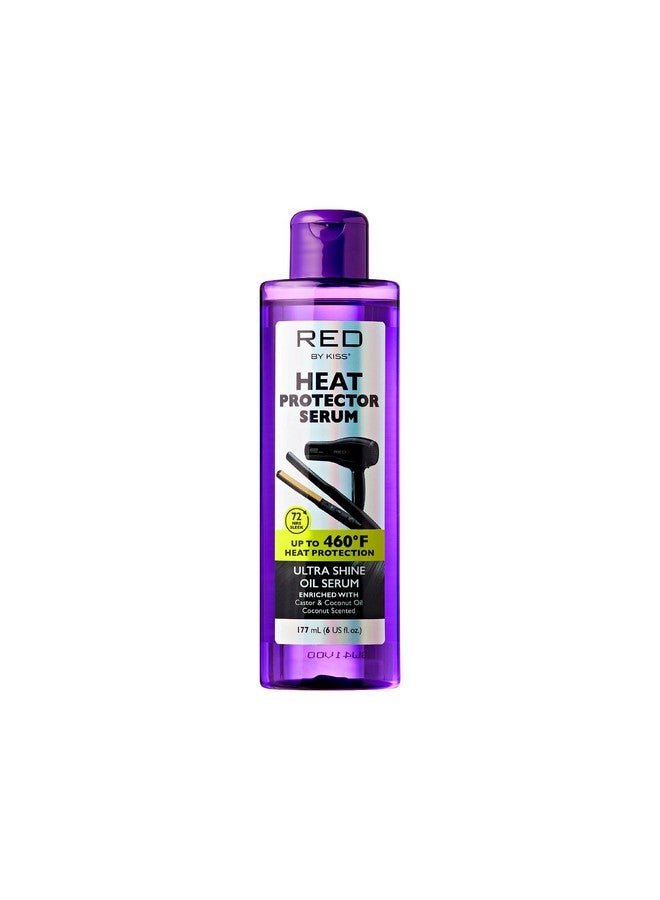 Red by Kiss Heat Protector Hair Styling Serum, Thermal Protection Ultra Shine Oil Serum, Protects Hair form Heat Damage, Anti Frizz Strengthening Hydrating (6 Fl Oz)