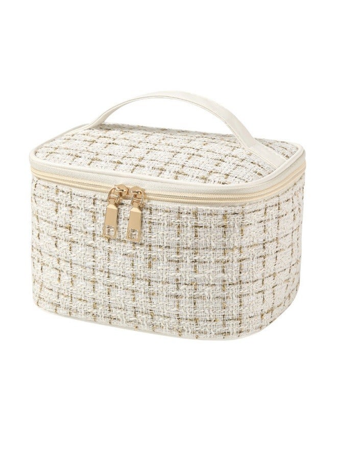 Hand Makeup Bag Travel Portable Cosmetics White Storage Bag