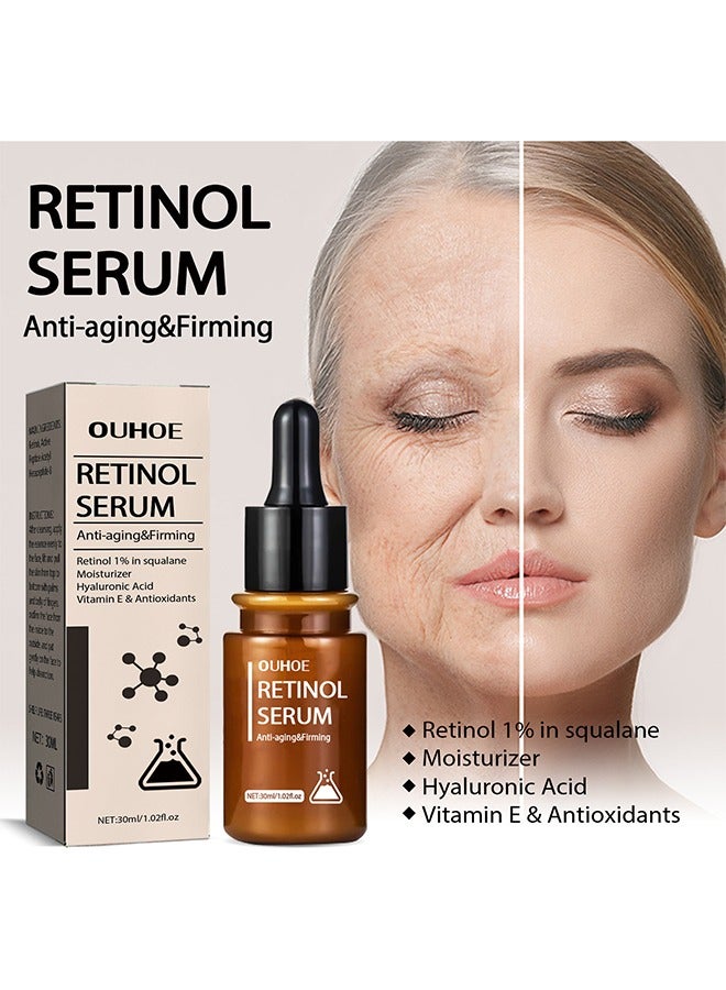 Retinol Serum Anti-Aging & firming , Vitamine E & Antioxidants Hyaluronic Acid Anti-Aging Serum, Reduces Wrinkles, Fine Lines, Age Spots, Sun Spots, Anti Wrinkle Facial Serum 30ml