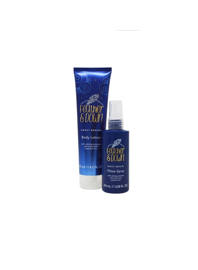 Sweet Dream Relax and Unwind Gift Set (100ml Pillow Spray And 125ml Body Lotion) - With Calming Lavender And Chamomile Essential Oils