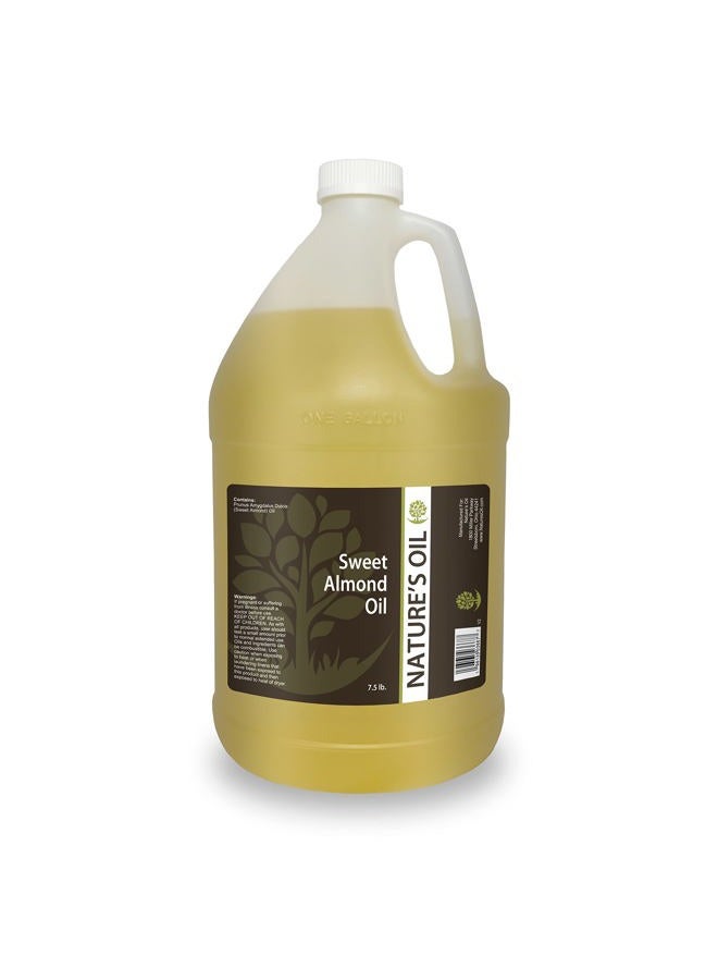 Sweet Almond Oil Gallon - 100% Pure Carrier for Massage, Diluting Essential Oils, Aromatherapy, Hair & Skin Care Benefits, Moisturizer & Softener - by Nature's Oil.