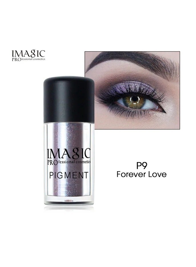 IMAGIC Metallic Pigment Glitter Eyeshadow Palette | 9 Vibrant Colors | High-Shine, Long-Lasting Sparkle for Bold Eye Makeup (P9 Forever Love)