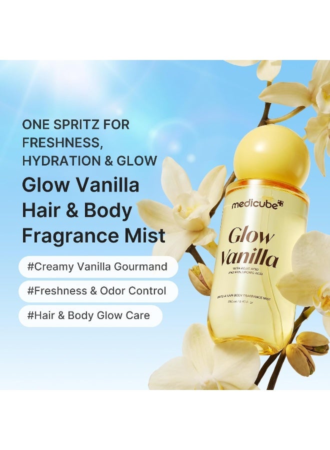 medicube Glow Vanilla Hair & Body Fragrance Mist, 3.38 fl. oz. | Sweet Creamy Vanilla Musk Perfume Mist with Niacinamide and Hyaluronic Acids - Freshness, Odor Care & Glow, Korean Body Care - image 2