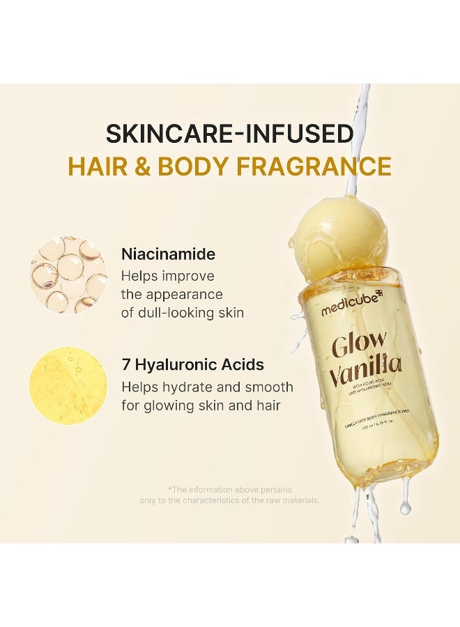 medicube Glow Vanilla Hair & Body Fragrance Mist, 3.38 fl. oz. | Sweet Creamy Vanilla Musk Perfume Mist with Niacinamide and Hyaluronic Acids - Freshness, Odor Care & Glow, Korean Body Care - image 3