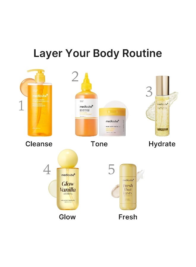 medicube Glow Vanilla Hair & Body Fragrance Mist, 3.38 fl. oz. | Sweet Creamy Vanilla Musk Perfume Mist with Niacinamide and Hyaluronic Acids - Freshness, Odor Care & Glow, Korean Body Care - image 7