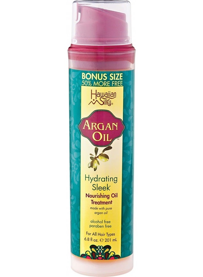 Argan Oil Hydrating Sleek Nourishing Oil Treatment with Fatty Acids, Protein & Vitamin E 6.8 oz - for Dry and Damaged Hair - for Men, Women & Kids of all Hair Types | Strengthen and Moi