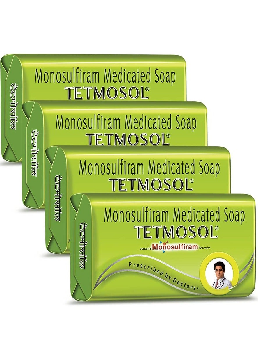 Tetmosol Medicated Soap- fights skin infections, itching with lime like fragrance for daily bathing - Pack of 4 (4x100gms)