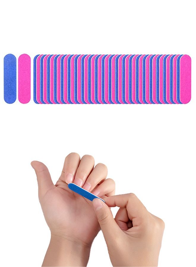 50 Piece Mini Manicure Nail File Set Pink/Blue