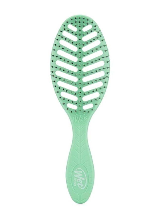 Go Green Speed Dry Hair Brush Green Efficient Blow Drying Tool Heat Resistant Bristles Enhanced Airflow Faster Drying Knot Elimination HeatFlex Bristles